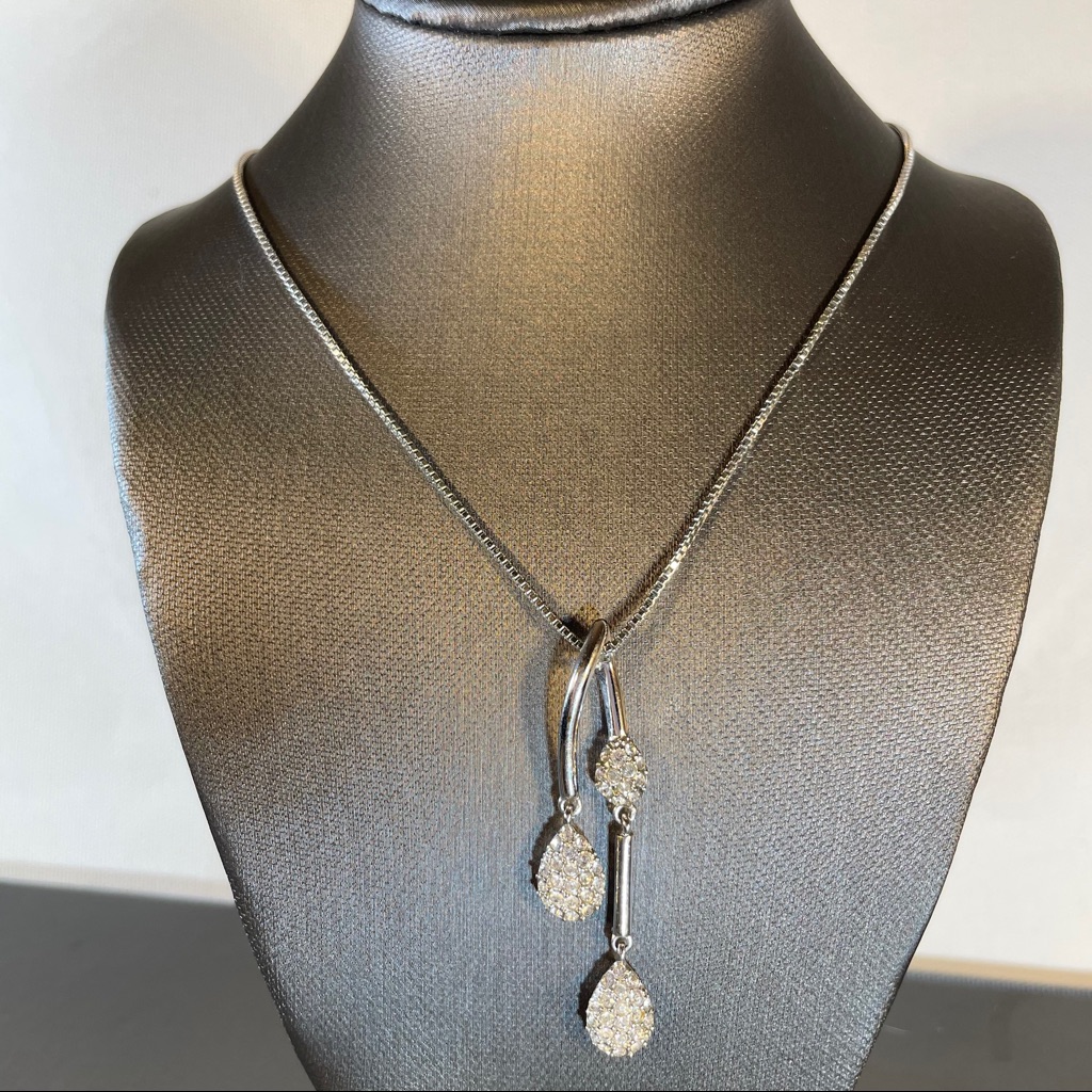 Accessorize Teardrop Rhinestone Dangle Necklace